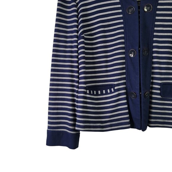 Chico's Women's Sailor Ponte Nautical Theme Cardigan Blazer Navy Blue Size L (2) - Picture 5 of 11